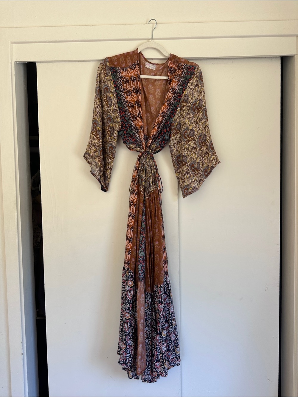 Free People Patchwork High-Low Maxi Dress - Rust Multi - Picture 3 of 7